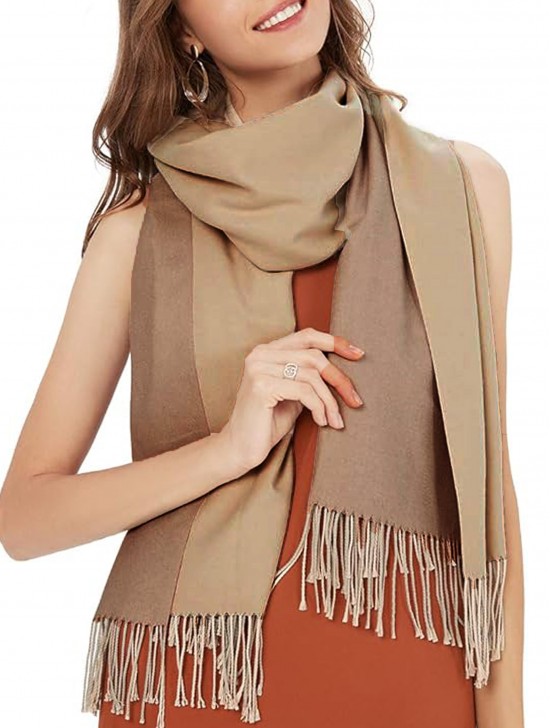 Cashmere Feeling Double Sided Solid Color Premium Scarf